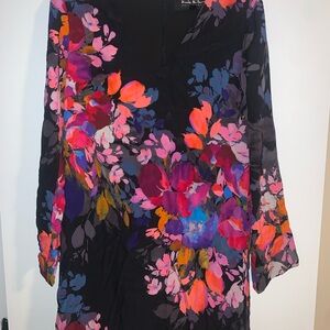 Nicole Miller Vibrant Floral Long Sleeve Dress Size 2